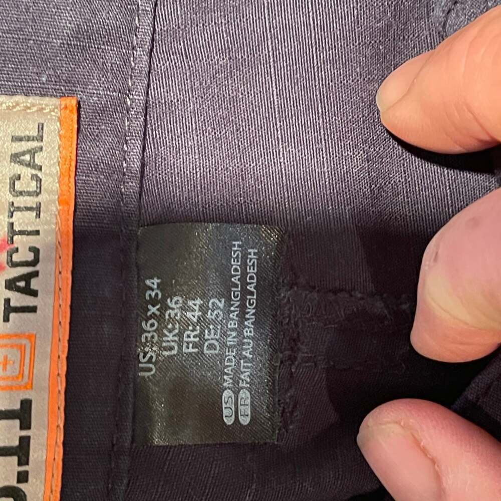 5.11 Tactical Series Pants Mens 36 x 34 Blue Cargo Canvas Straight Leg - Picture 3 of 9